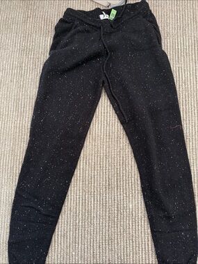 Theory Black Speckled Drawstring Joggers